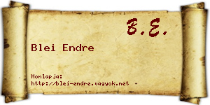 Blei Endre névjegykártya